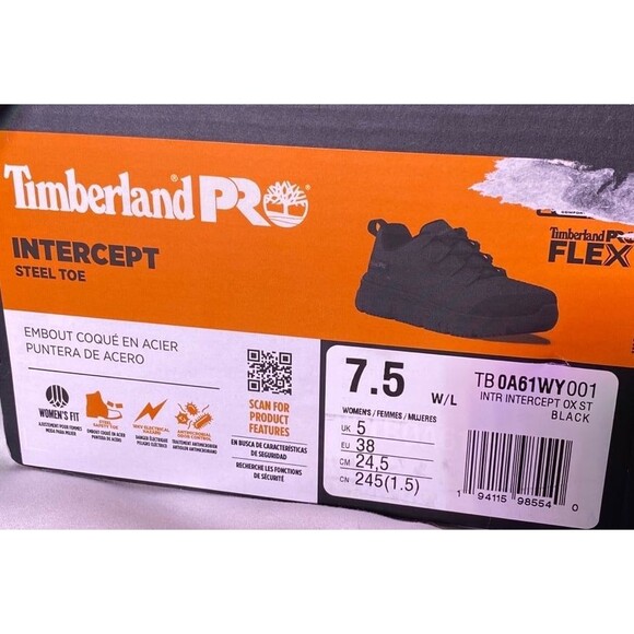 Women’s Timberland Pro Intercept, 7 1/2 Wide Steel Toe Shoes - Picture 2 of 8